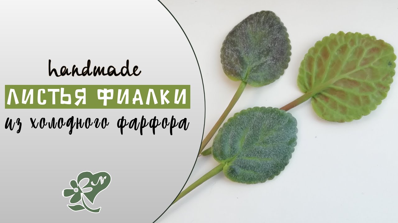 Фактурные, пушистые👍Листья фиалки из холодного фарфора. Leaves violets from cold porcelain. DIY