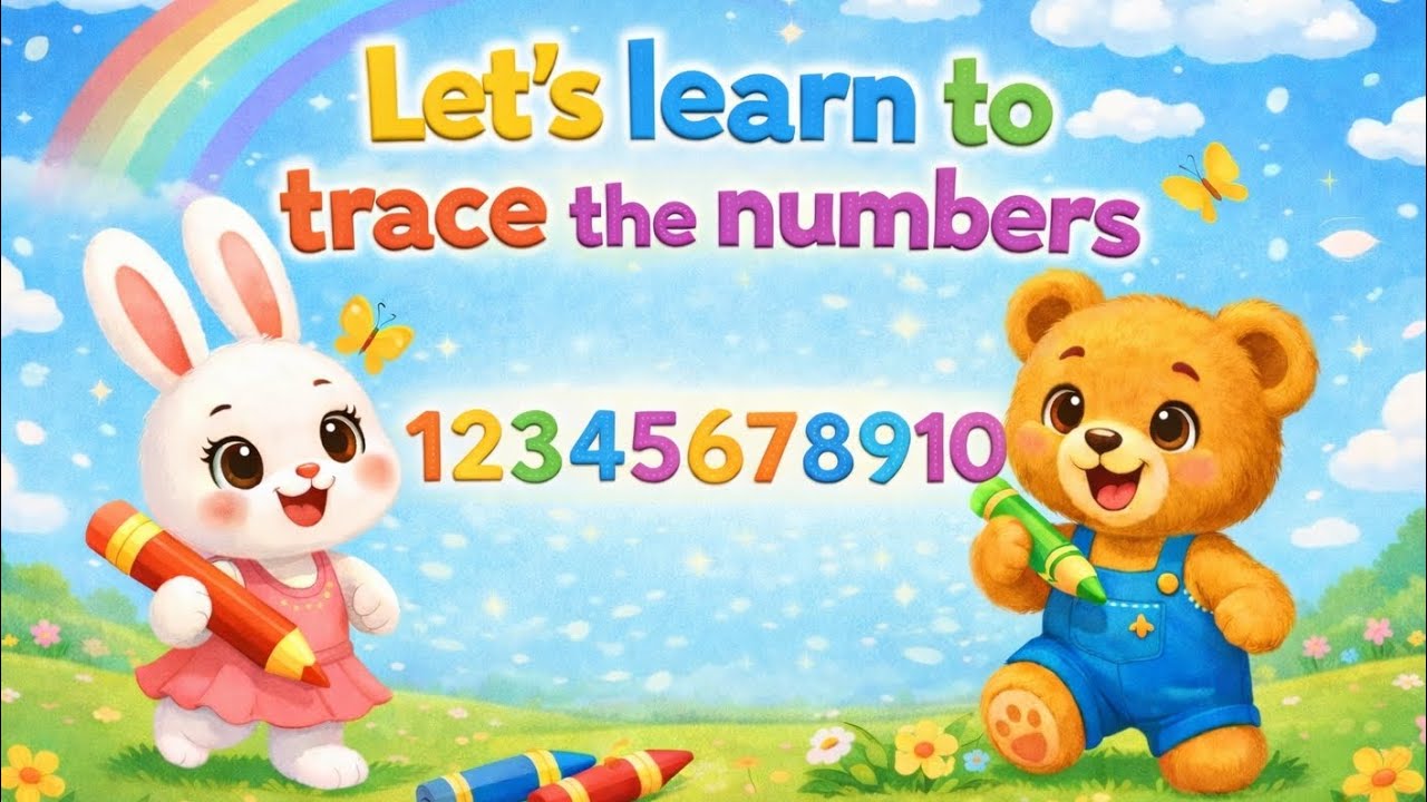 Learn to Trace Numbers 1 to 10📝🌈 🔢 | Fun Number Writing for Kids