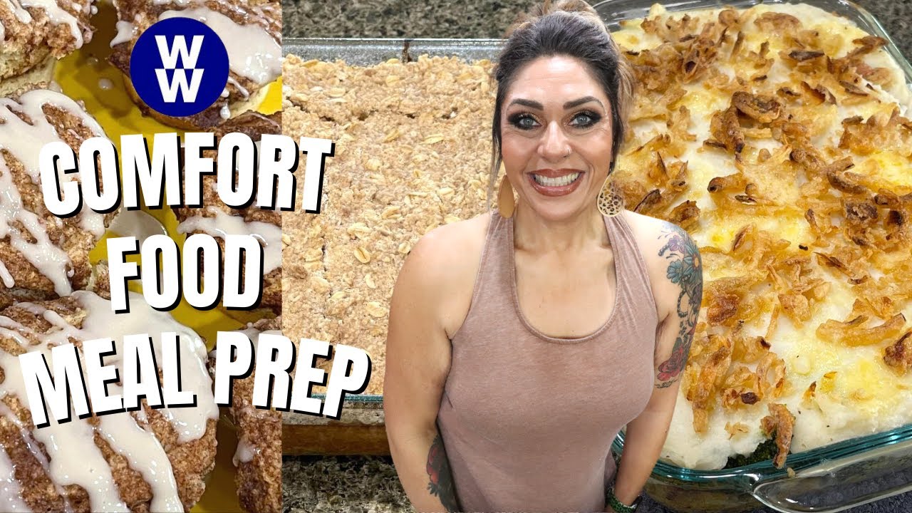 COMFORT FOOD MEAL PREP FOR WEIGHT LOSS - CINNAMON ROLL MUFFINS - POT PIE - PUMPKIN CRISP - WW!