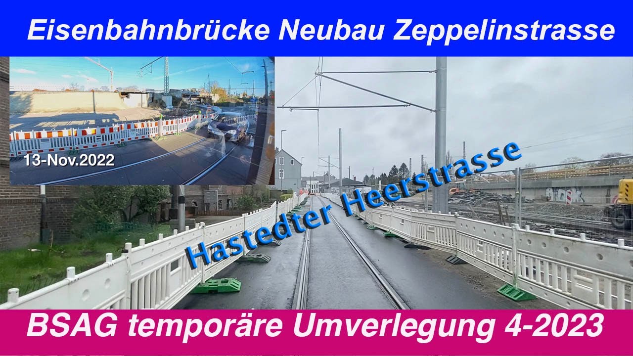Zeppelintunnel Bremen - BSAG Straßenbahnumleitung ab 11-4-2023