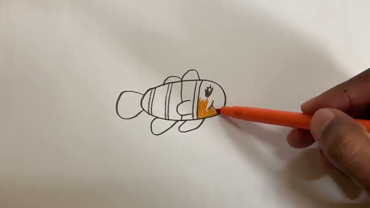 How to Draw a Clownfish 🐠 | Easy Drawing for Beginners