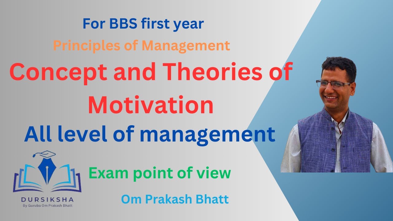 Concept and Theories of Motivation II BBS first year  IIall level of management II