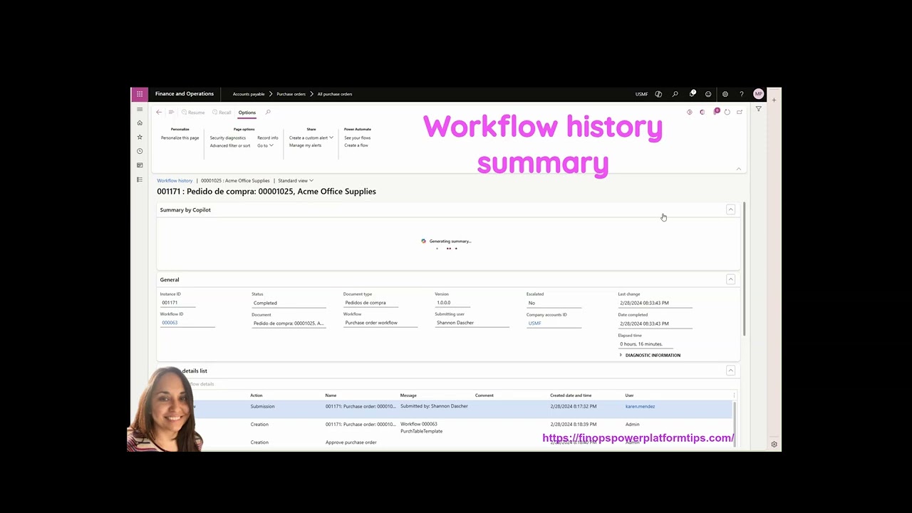 AI summaries with Copilot in Dynamics 365 Supply Chain Management