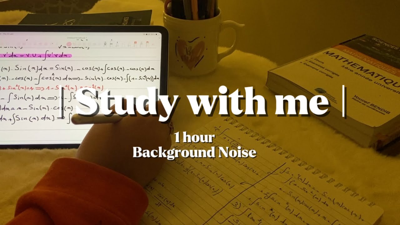 Study with me || 1hour ,full Time ⏱️|| background noise ❤️