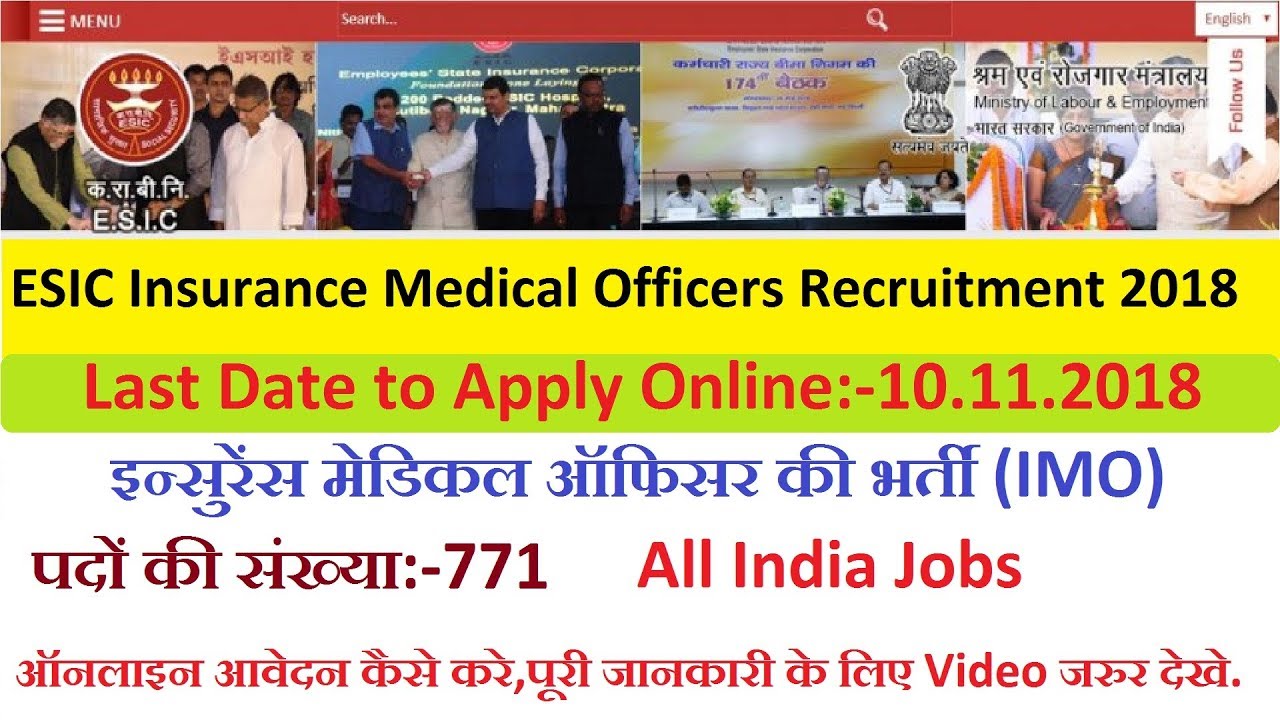 ESIC Delhi Recruitment 2018-19 Apply for IMO Grade-II Allopathic Posts