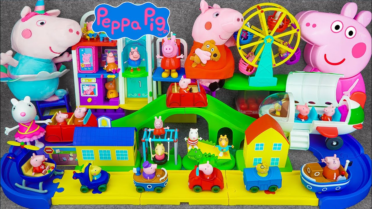 93 Minutes Satisfying with Unboxing Cute Peppa Pig All Around Peppa&rsquo;s Town Playset 🌷 Review Toys