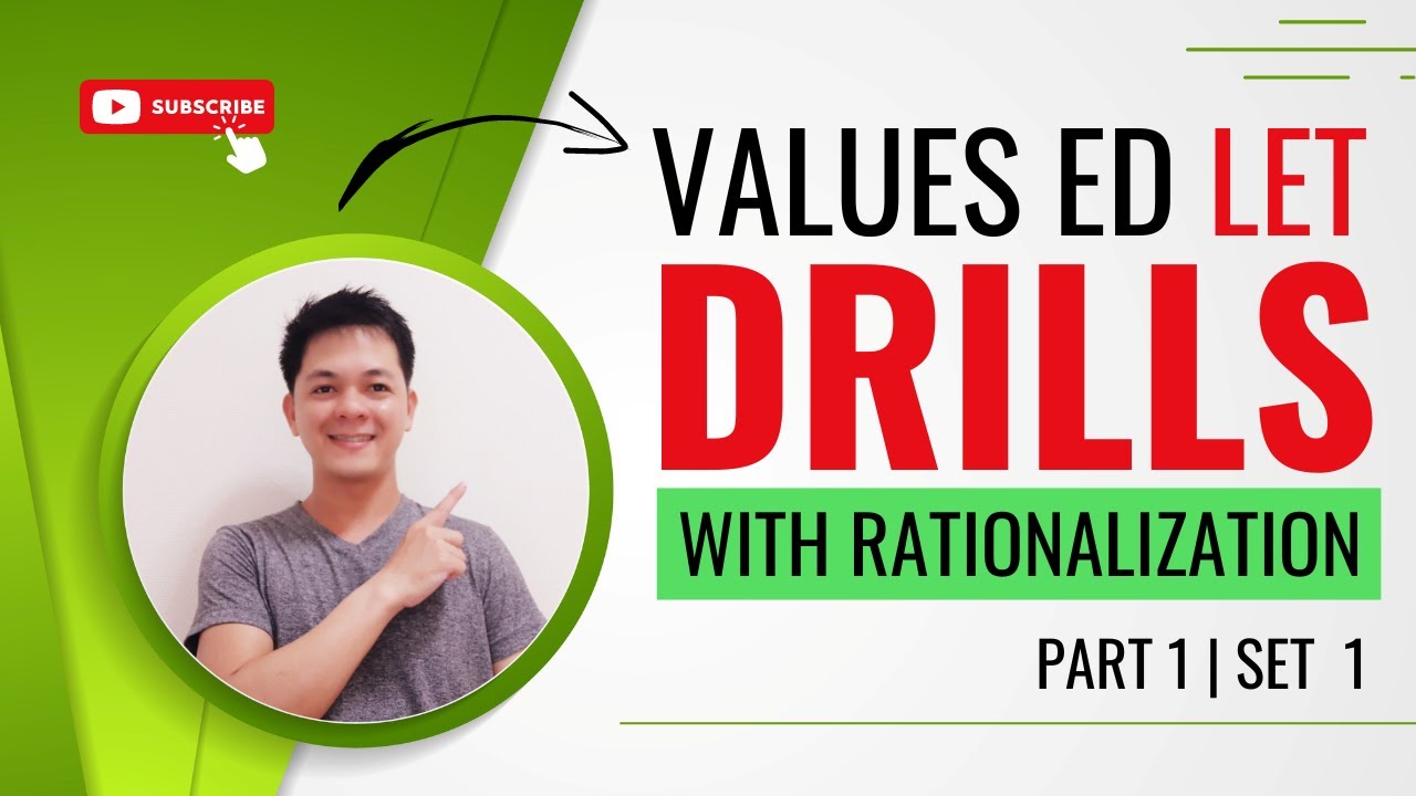1/1 Values Ed Drills & Rationalization | Values Ed Majorship Drills | LET Reviewers | LET Drills