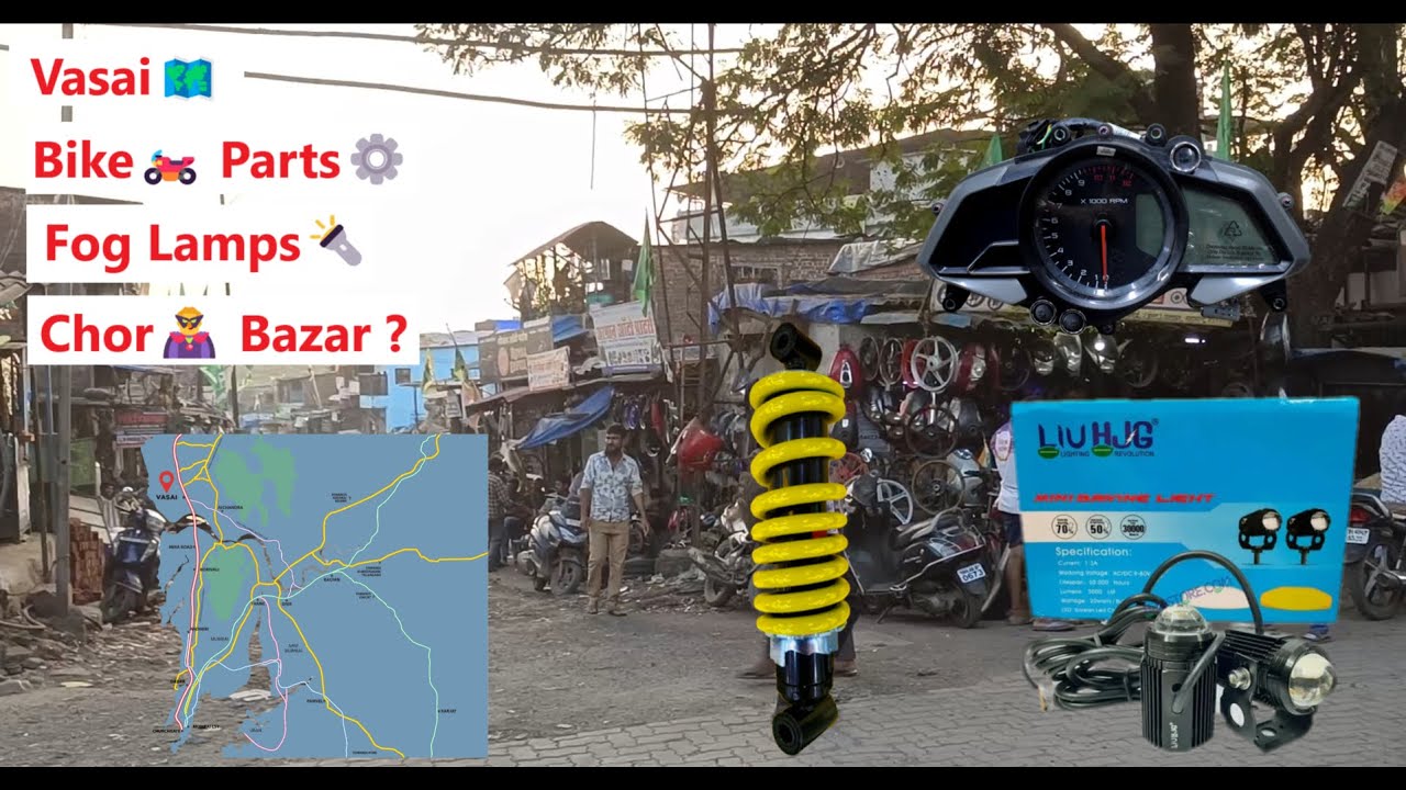 Vasai🗺️ Bike Spare parts market - Fog Lamps🔦, Suspension, Meter Repairing🔧, All Bike🏍️ Parts⚙️ #csp