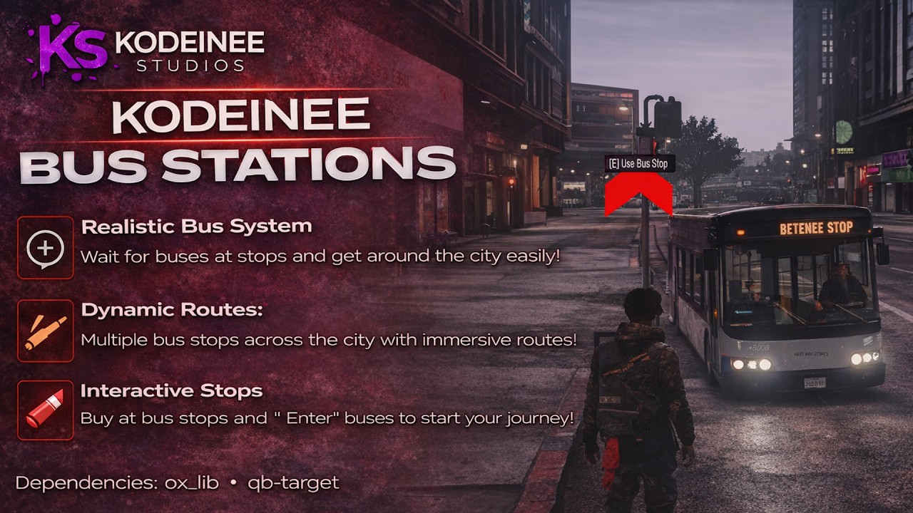 Bus Stop Script FIVEM QB CORE 
