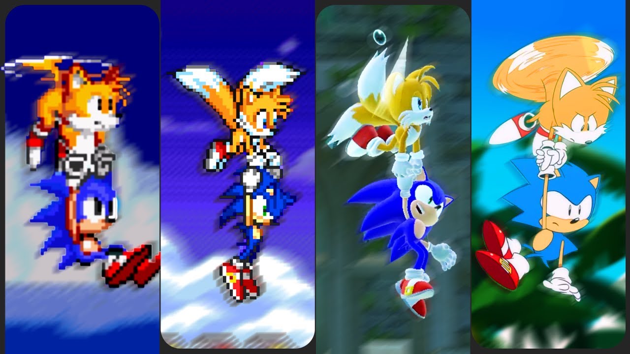 The evolution of Tails lifting Sonic / ALL Tails lifting Sonic animations
