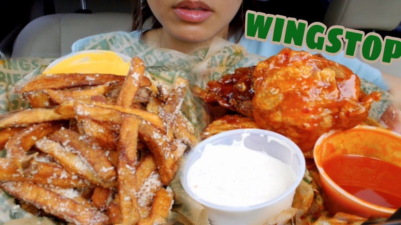 ASMR WINGSTOP CAR MUKBANG Chicken Thighs VOODOO FRIES Ranch REAL EATING SOUNDS 먹방 wings Twilight