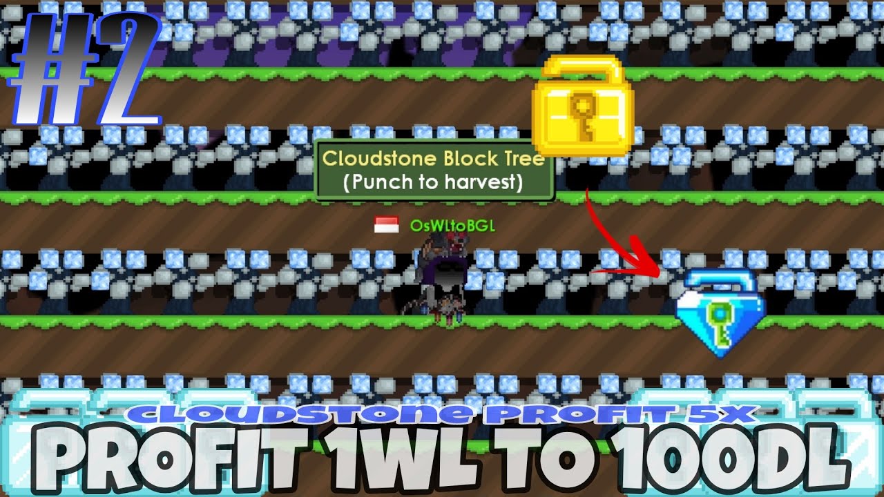 1WL TO 100DL PROFIT CLOUDSTONE #2 - GROWTOPIA