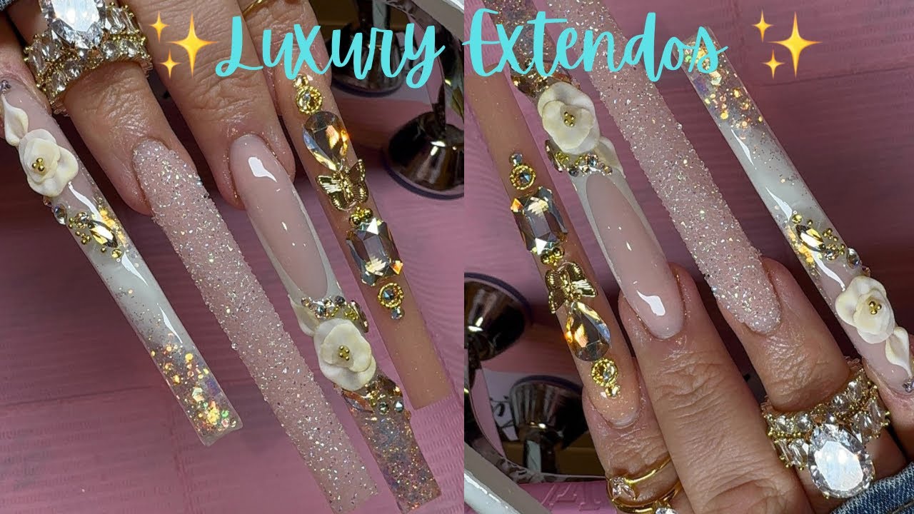 Luxury Minty Extreme Long Nails | Acrylic Nails Tutorial