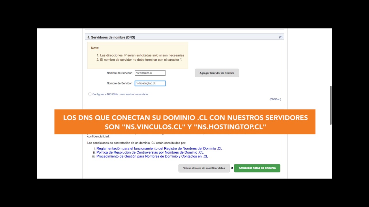 Configurar DNS en NIC.CL