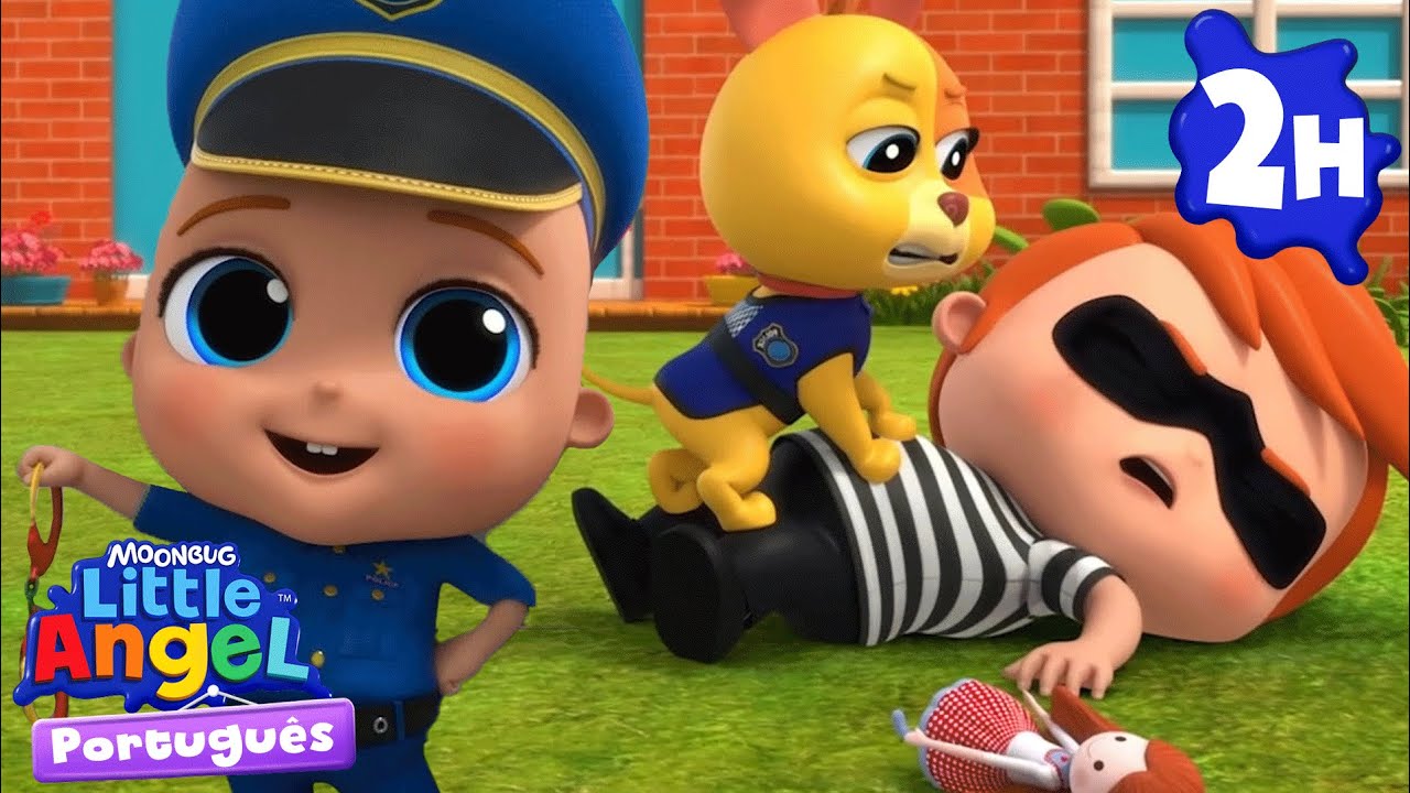 Policial por um dia👮🚔😎 | 2 HORAS de Músicas Infantis em Português 🎵 | Little Angel Brasil