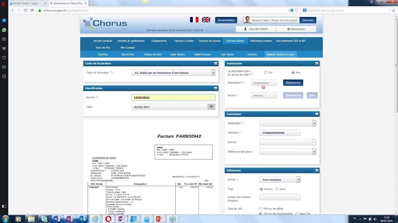 Facture (Chorus pro) - La d&eacute;mat&eacute;rialisation des factures de vos clients du secteur public (extrait)