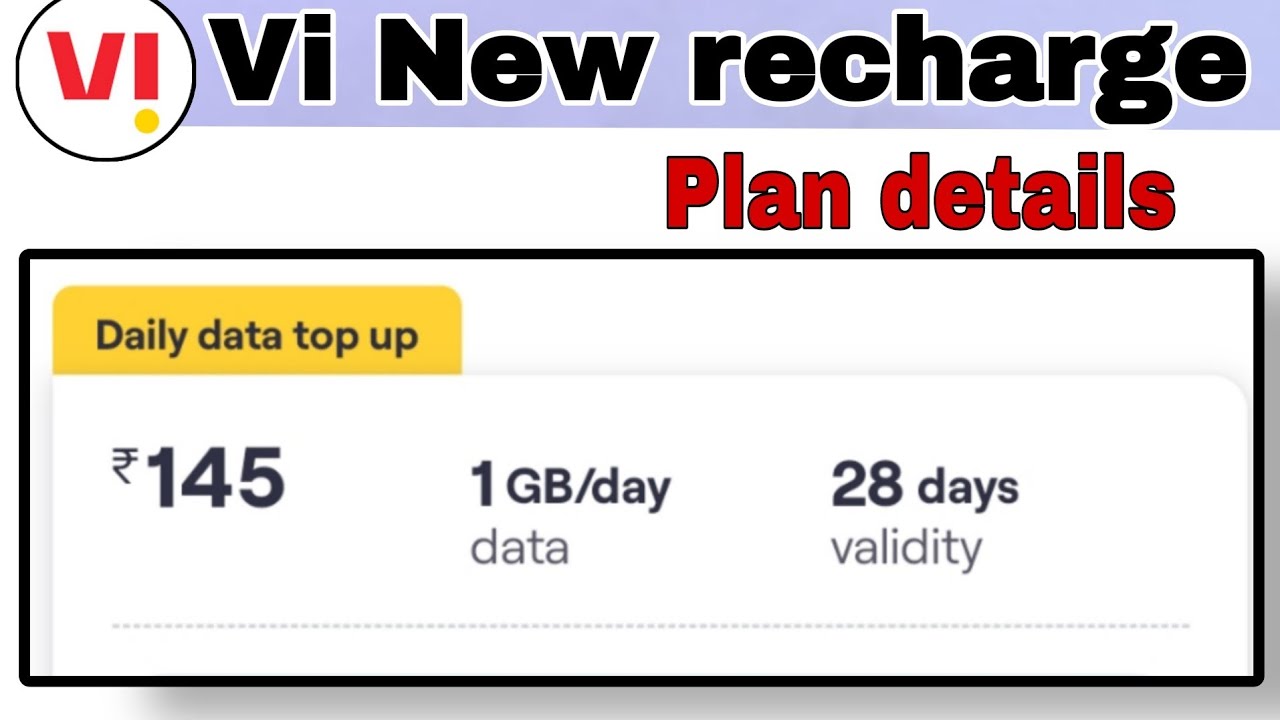 Vi new recharge plan details  | Vi new recharge plan only ₹145 rupees me | Vi recharge kese kare |