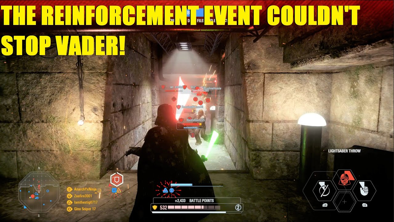 Vader slaughtering never ending hordes of Reinforcements! - Star Wars Battlefront 2