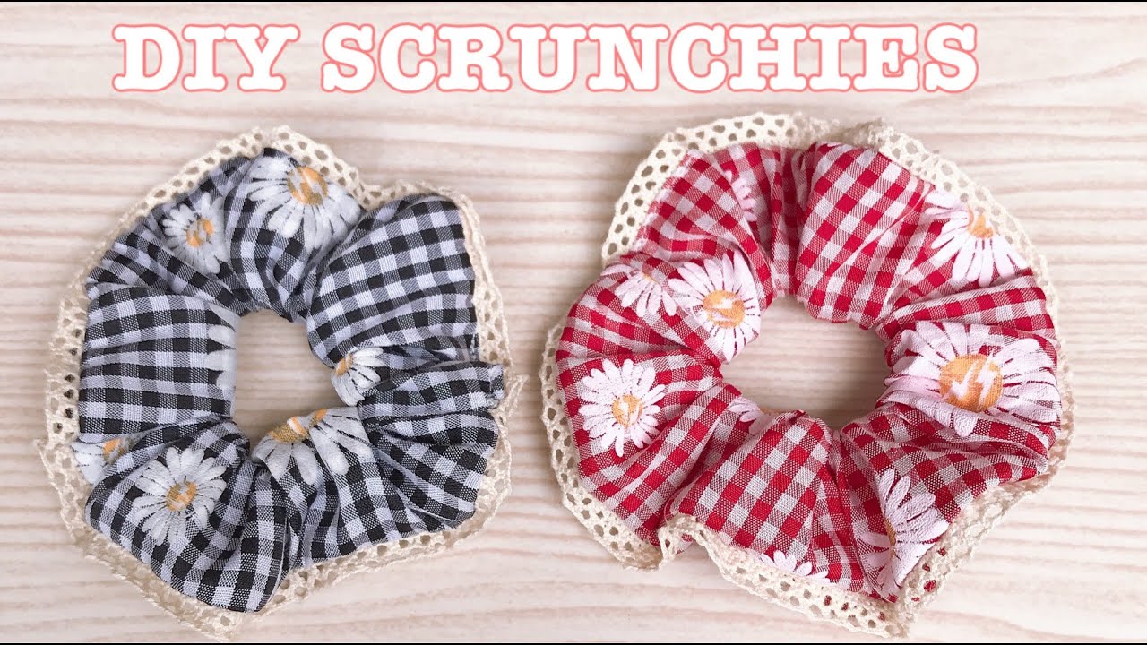 DIY SCRUNCHIES #5 | Cách làm scrunchies cột tóc siêu đơn giản | Lace edge version | Thien Hoa DIY