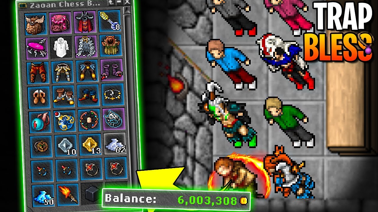 Matando NOOB na BLESS e dando FUGA da Dominante no TIBIA 🔥🤑