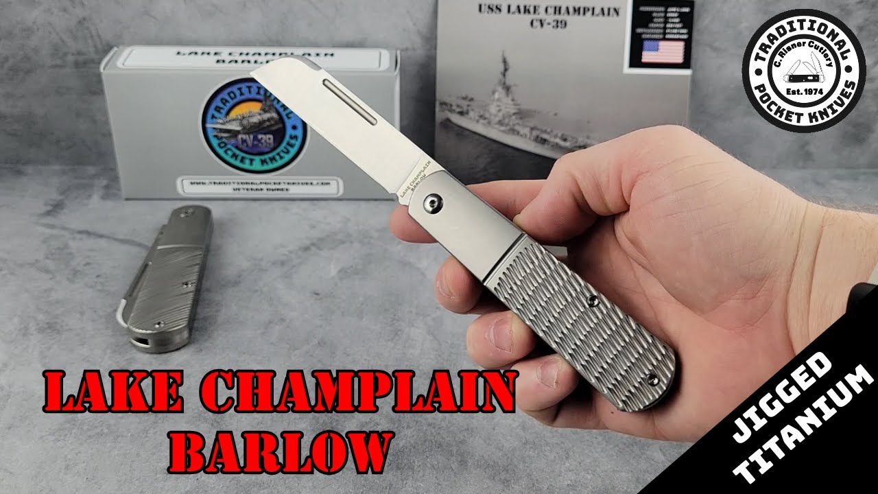 Lake Champlain Barlow - Jigged and Sawcut Titanium -w/C. Risner Cutlery