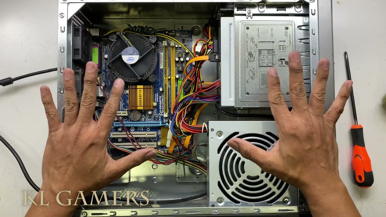 intel Pentium Dual Core E5300 GIGABYTE GA-G31M-ES2L Desktop PC Replace Power Supply Clean Dust