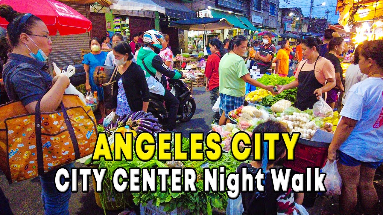 ANGELES CITY City Center PAMPANGA Night Walk | Roadside Market and Street Foods | Walking Tour |