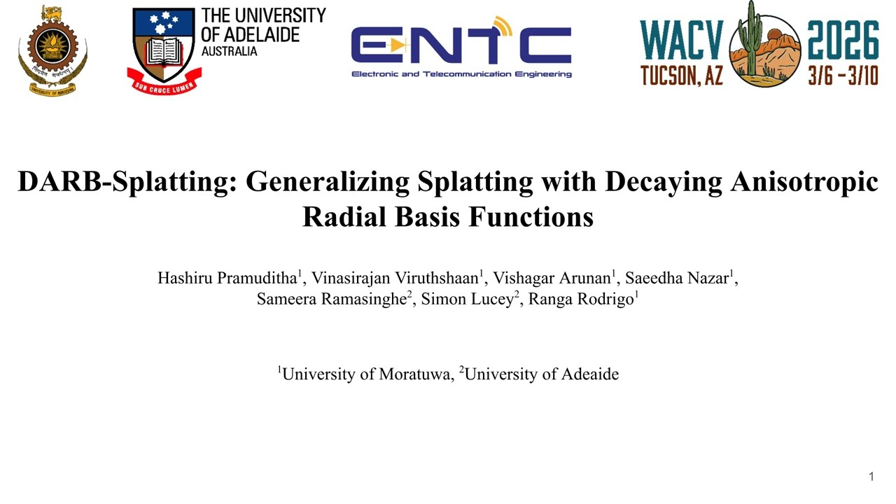 DARB-Splatting: Generalizing Splatting with Decaying Anisotropic RBFs | WACV 2026