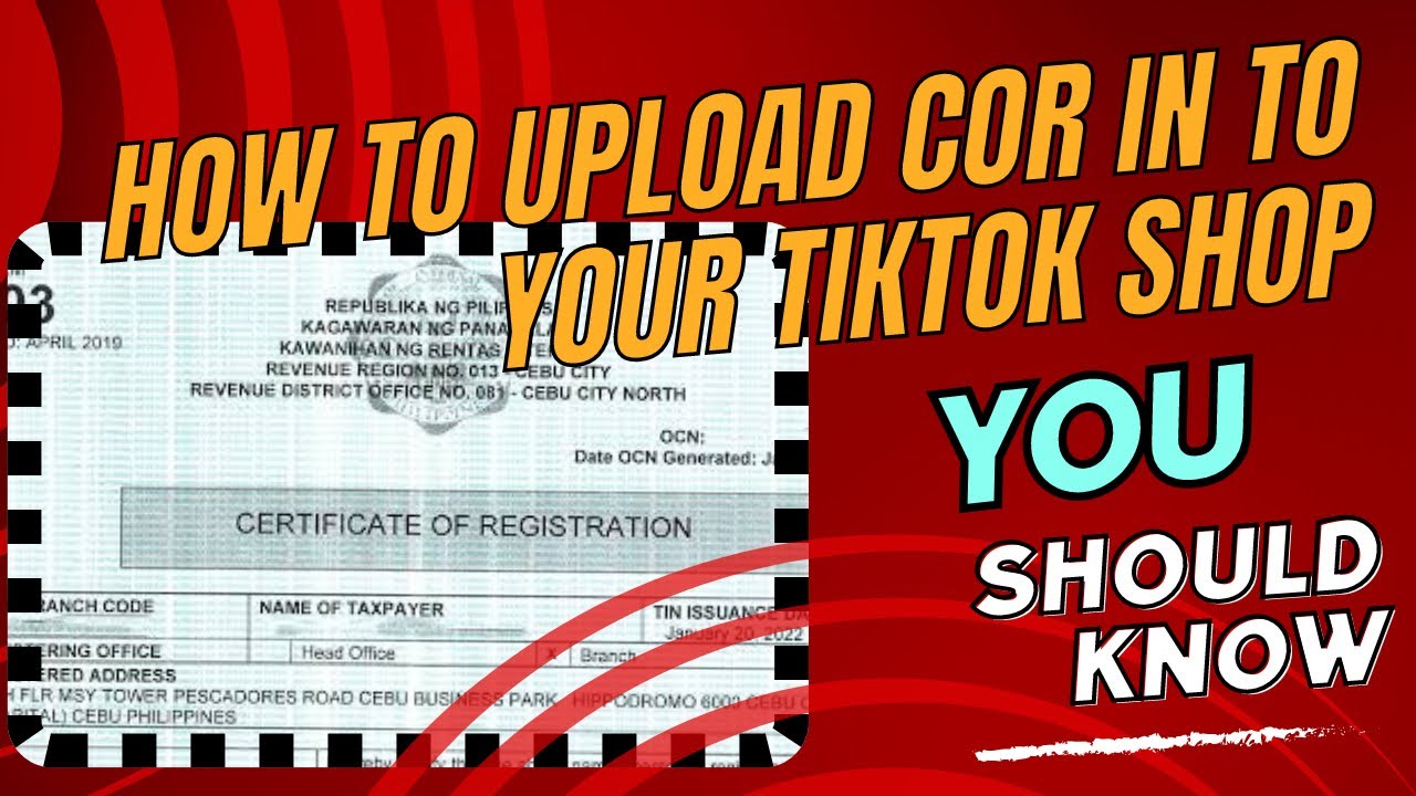 Paano mag upload ng BIR COR sa tiktok shop | How to upload BIR COR in to your Tiktok shop