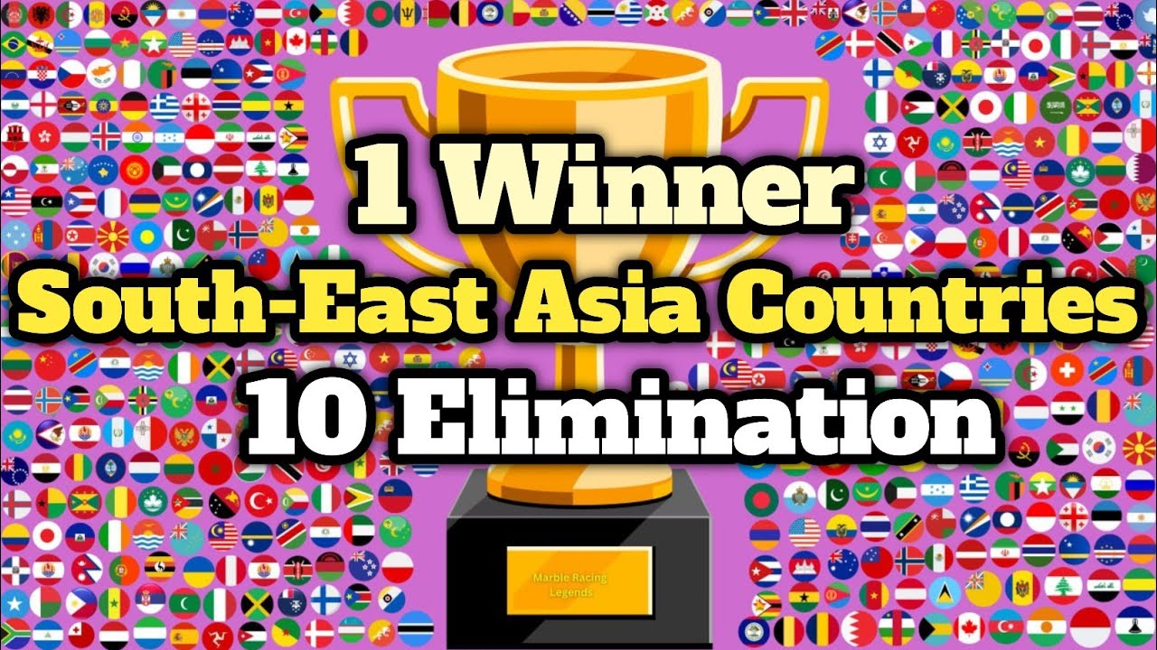 11 South - East Asia Countries & 10 Elimination Marble Race Tournament in Algodoo