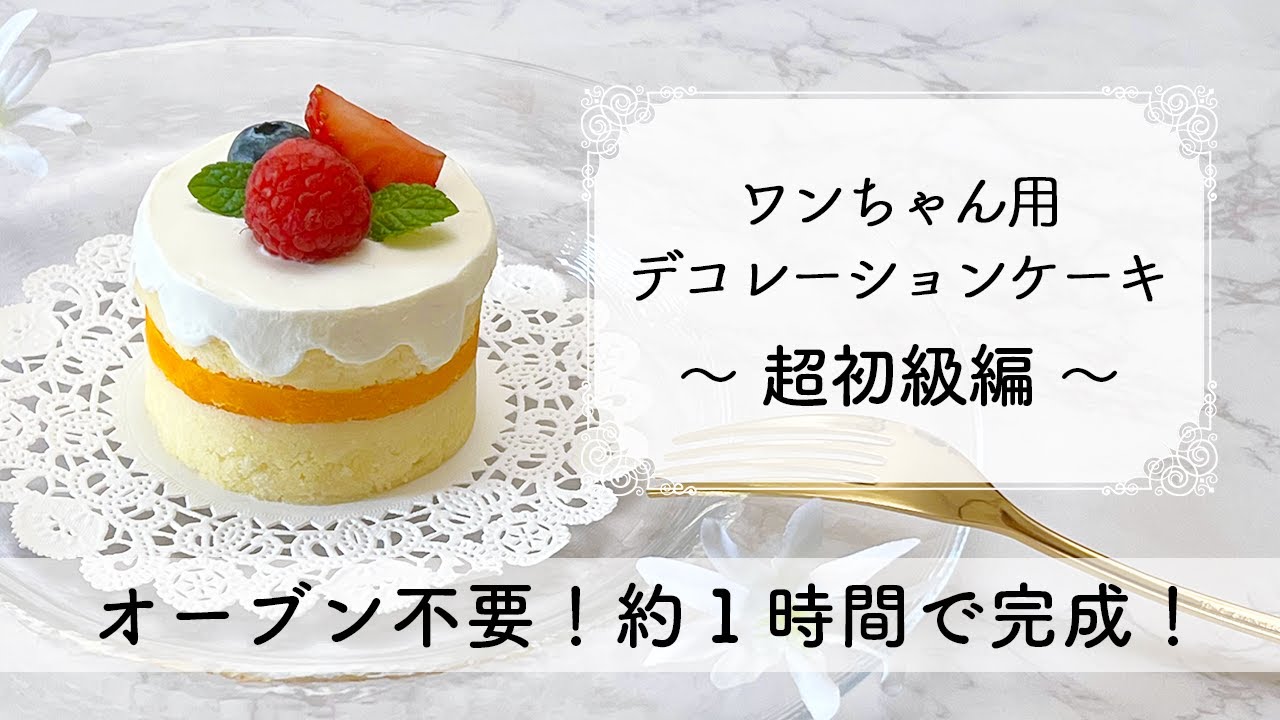 【超簡単・1時間で出来る！】オーブン不要の犬用ケーキ『ワンちゃん用デコレーションケーキシリーズ  #1 ～超初級編～』Super Easy Dog Cake Recipe🐶Without Oven