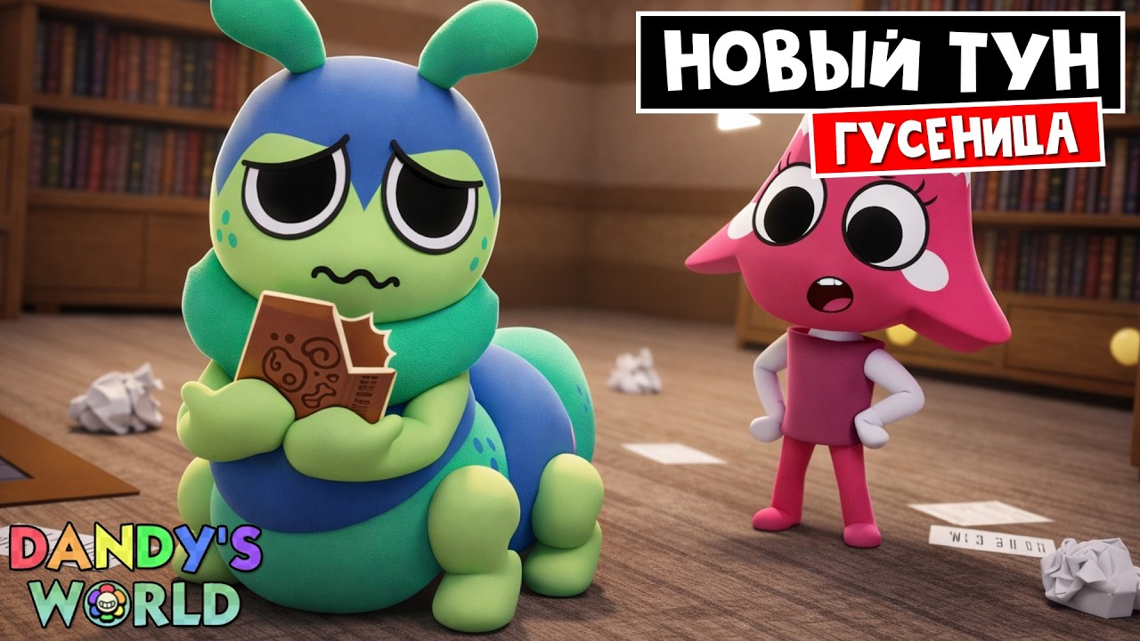 ТУН ГУСЕНИЦА, БИБЛИОТЕКА и НОВЫЕ ДОСТИЖЕНИЯ в МИР ДЕНДИ роблокс | Dandy's World roblox | Squirm