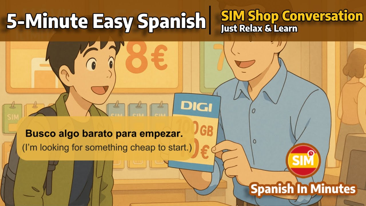5-Minute Spanish SIM Card Conversation 📱 | Easy Mobile Shop Spanish for Travelers