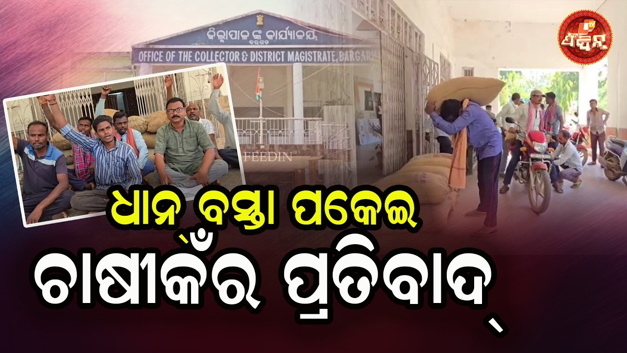 ଧାନ ଘିନ ନାରା ଦେଇ ଚାଷୀକଁର ପ୍ରତିବାଦ୍ || OTV FEEDIN