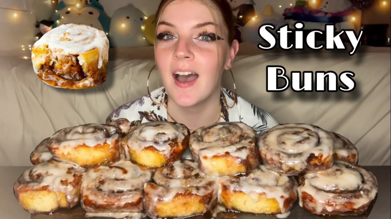 STICKY CINNAMON ROLL MUKBANG! (Vegan) (No Talking)