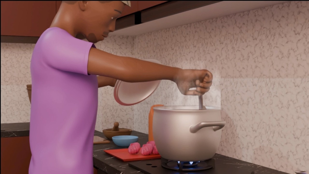 Hungry Man's Hilarious Kitchen Disaster: Found Money, Burnt Food & Raw Onions! 😂 3D Animated Comedy