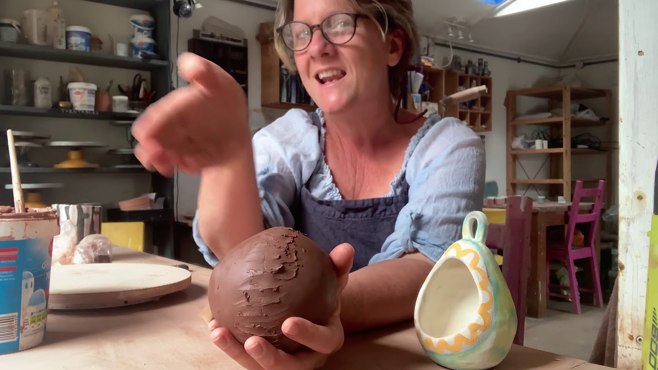 How to make a salt pig joining 2 pinch pots - Home Pottery School