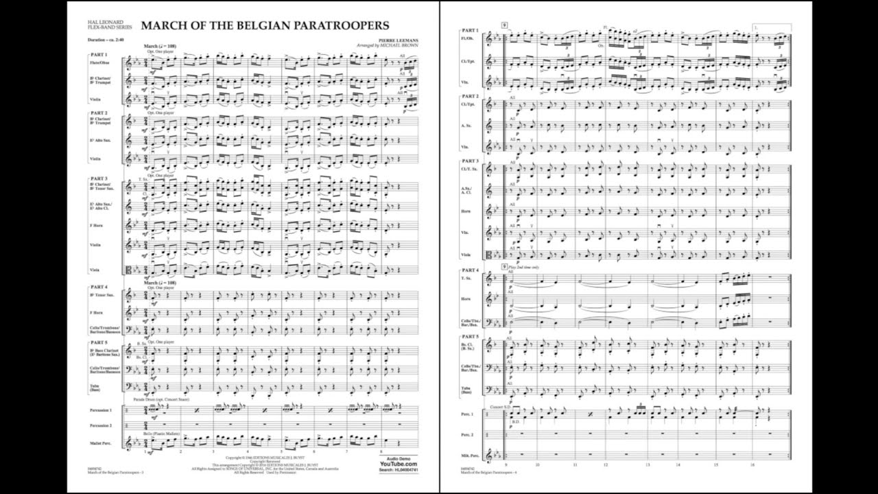 March of the Belgian Paratroopers by Pierre Leemans/arr. Michael Brown