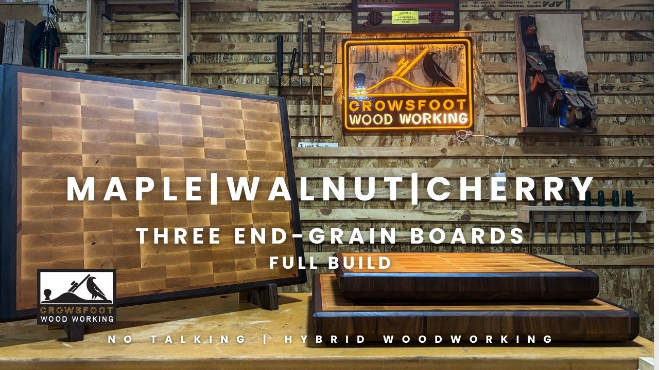Hybrid Woodworking | 3 Maple End Grain Cutting Boards. Full Build.  No Talking.