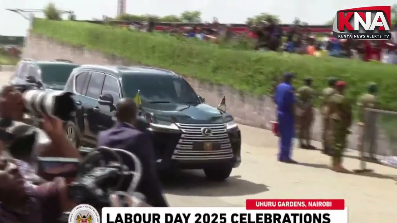 SEE HOW PRESIDENT RUTO ARRIVED AT UHURU GARDENS UNDER HEAVY SECURITY FOR LABOUR DAY CELEBRATIONS