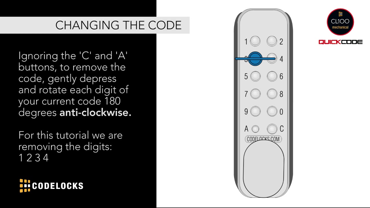 How to change the code using QuickCode   Codelocks CL160