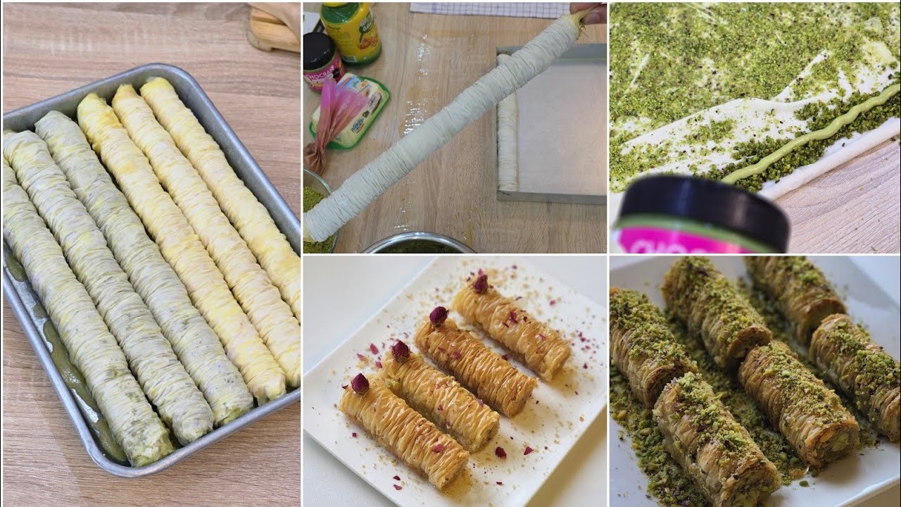 بقلاوة بعجينة الفيلو مع جميع النصائح خطوة بخطوة(بقلاوة بالكاوكاو،بقلاوة بالفستق و كريمة البيستاشيو)