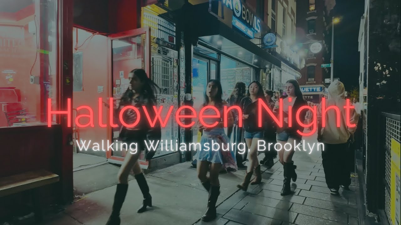Halloween Night in Williamsburg, Brooklyn 🎃 | Short Walk on Bedford Ave