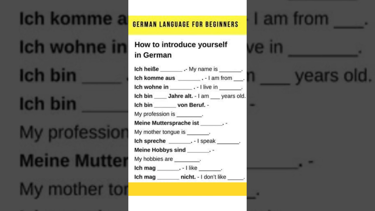 german self introduction 🗣️#easy #learn #deutsch #quiz #selfintroduction #germanlanguage #easy
