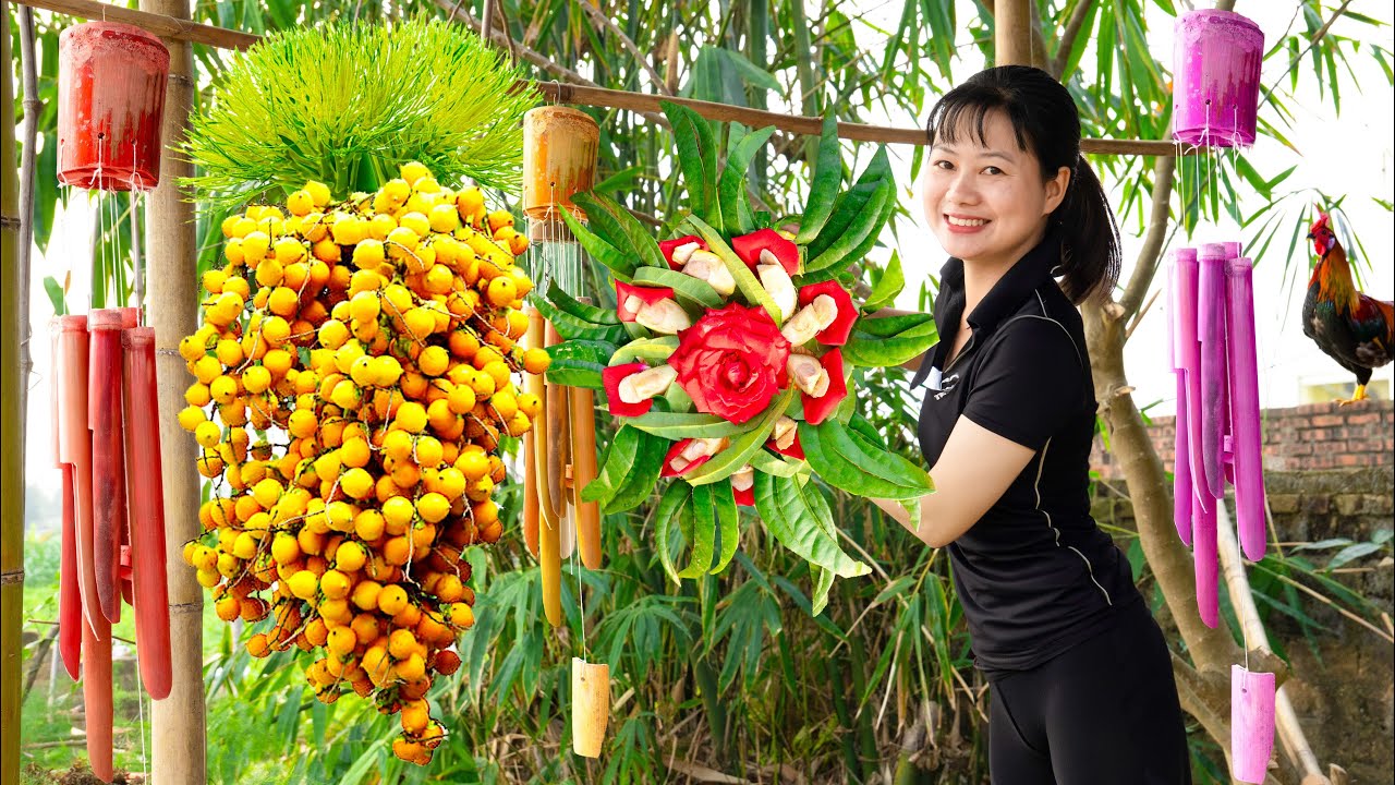 Harvest CAU FRUIT (Ginseng Areca) - Make phoenix wing betel and bamboo wind chimes & Go to the sell