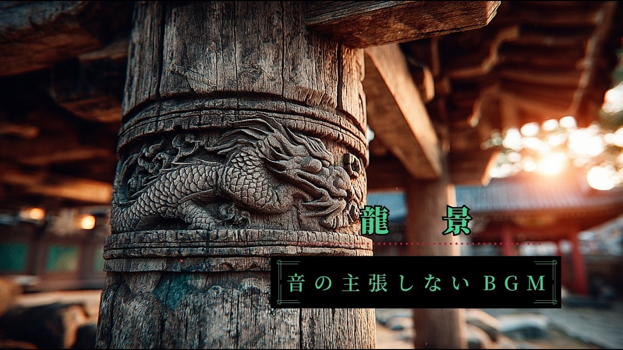 音が主張しないBGM｜木彫りの龍と書院の静けさ｜Zen Modern Dragon Interior