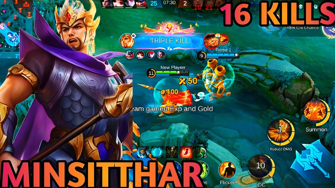 Minsitthar 16 Kills Rampage!! Spear Control Legendary Gameplay | MLBB 5v5