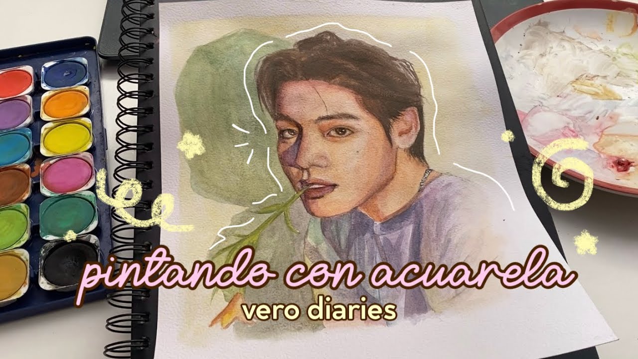 tardecita pintando con acuarela 🎨✨𖦹˚.⁺⊹ .ᐟ + les muestro mis fanarts (..◜ᴗ◝..)