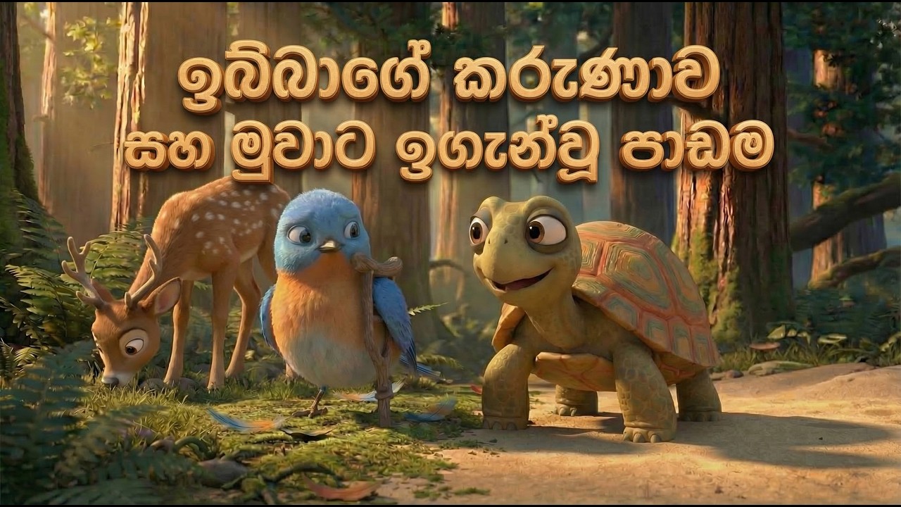 ඉබ්බා කරුණාව සහ මුවාට කියා දුන් පාඩම- Sinhala 3D animation - Children’s stories in Sinhala cartoon