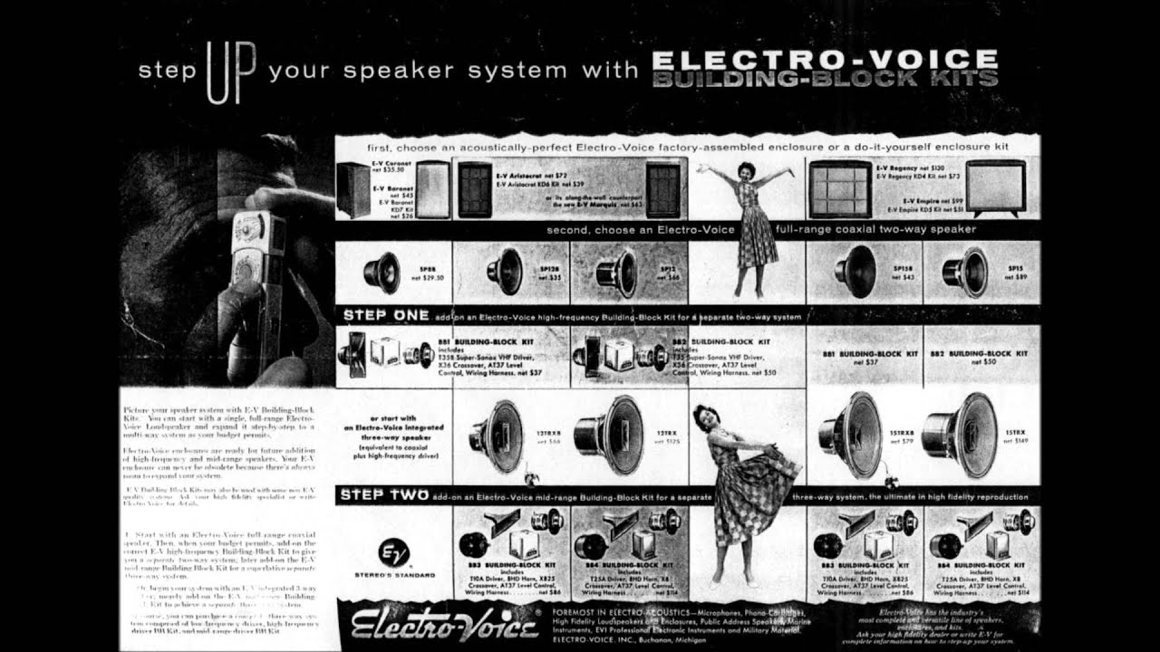 My tribute to vintage Electro Voice speakers from the 1950s 1960s.